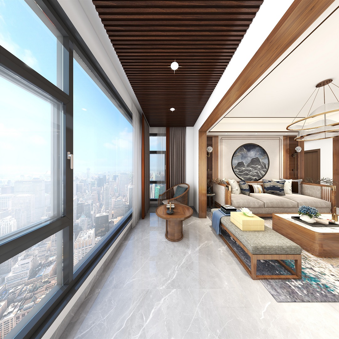 南寧新房裝修-新中式風格-開放式陽臺 南寧新房裝修-新中式風格-開放式陽臺